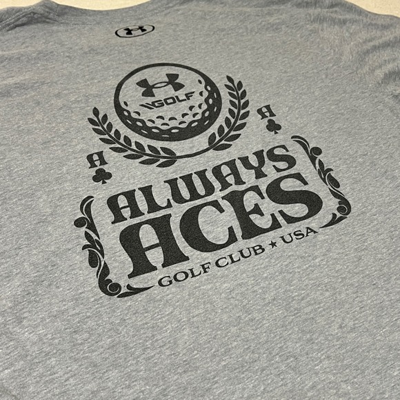 Under Armour Golf Always Aces Golf Club USA Gray T-Shirt Mens XL *FLAW - Picture 1 of 7